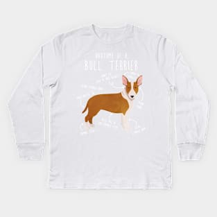 Bull Terrier Dog Anatomy Kids Long Sleeve T-Shirt